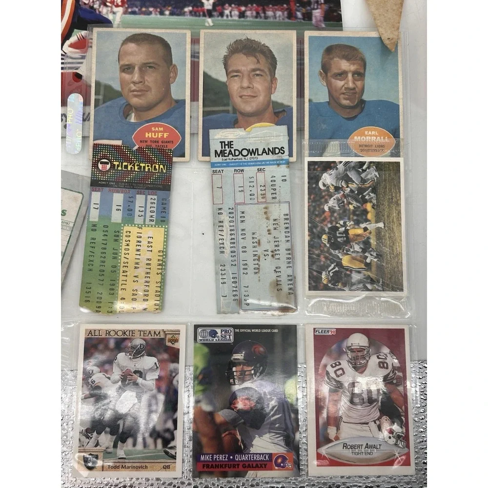 Vintage NFL Lot Of Tickets Magazines Programs Books Calendars Trading Cards Etc